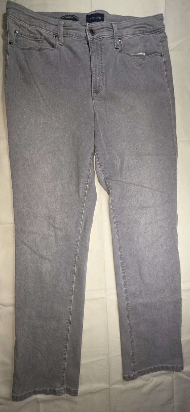 Charter Club Lexington Straight Women's Denim Jeans, Size 12,  Gray Sku 224